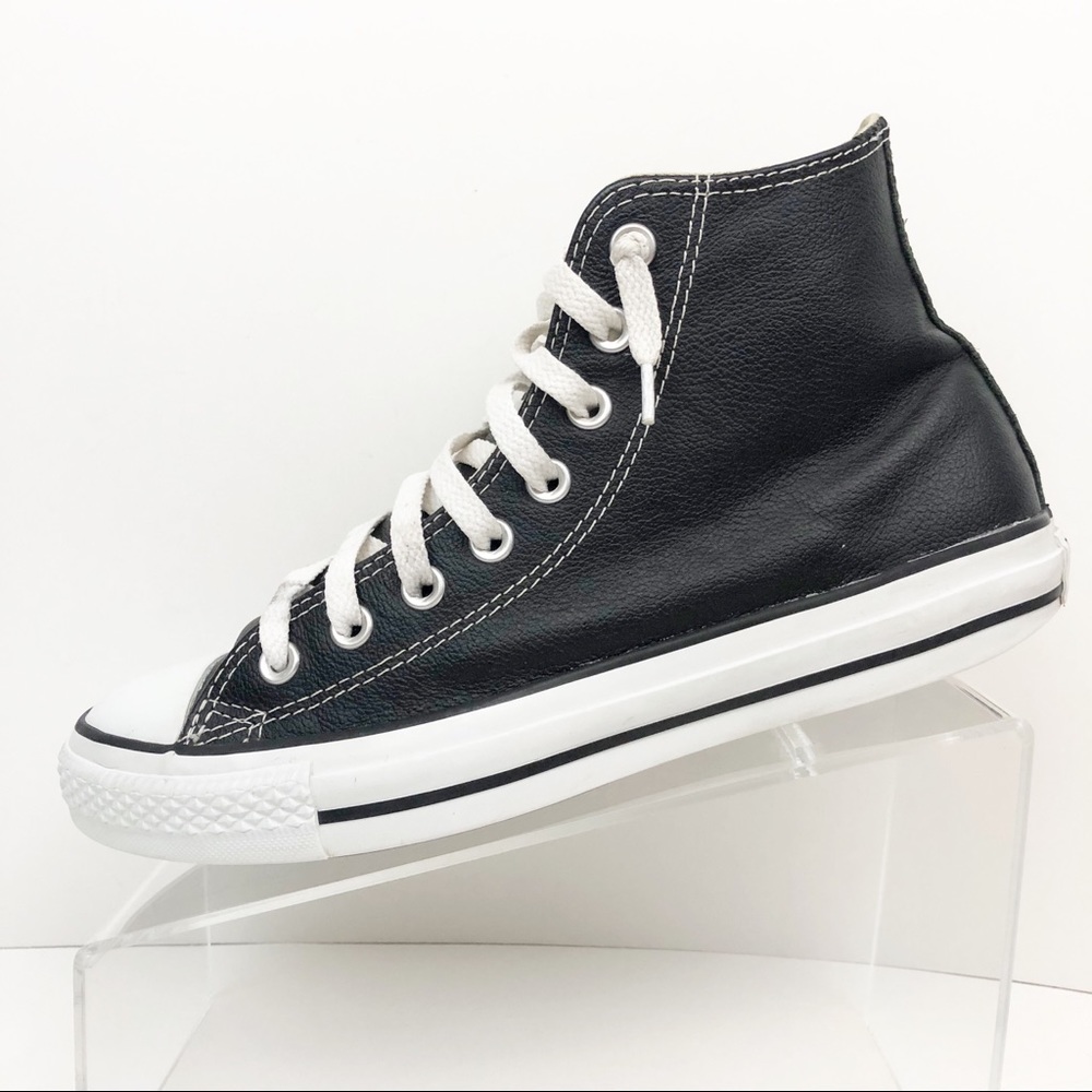 Converse All Star High Leather Black Size 9 - Picture 5 of 8